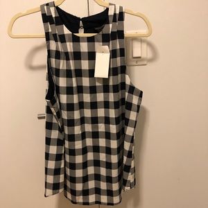 Banana Navy Gingham Racerback Tank